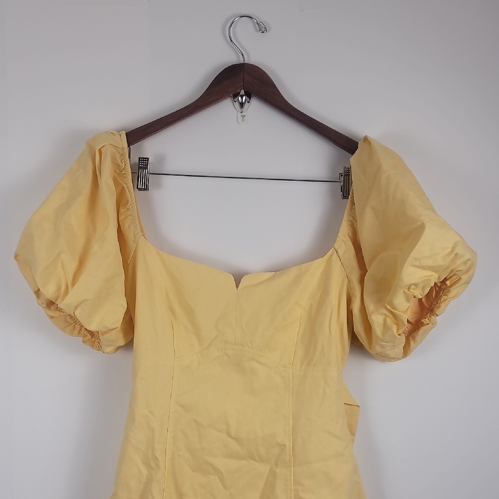 Fashion Nova Linen Blend Sienna Yellow Mini Dress - Picture 2 of 10